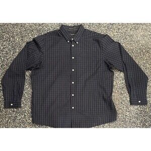 Eddie Bauer XXL Blue Button Shirt Long Sleeve Relaxed Fit Wrinkle Free